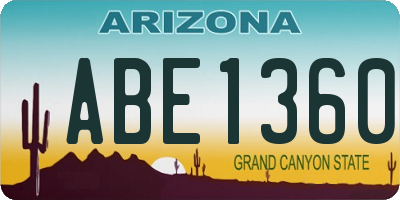 AZ license plate ABE1360
