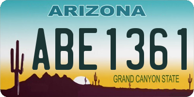AZ license plate ABE1361