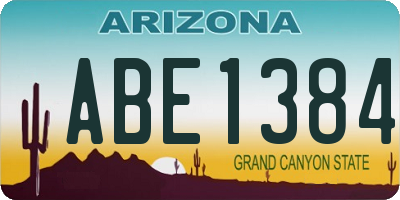 AZ license plate ABE1384