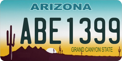 AZ license plate ABE1399