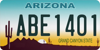 AZ license plate ABE1401