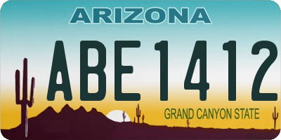 AZ license plate ABE1412