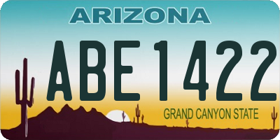 AZ license plate ABE1422