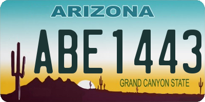 AZ license plate ABE1443