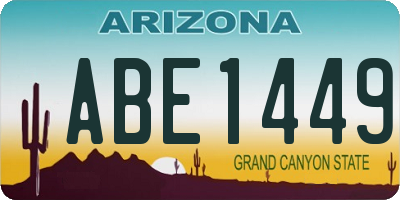 AZ license plate ABE1449