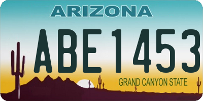 AZ license plate ABE1453