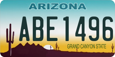 AZ license plate ABE1496