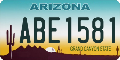 AZ license plate ABE1581