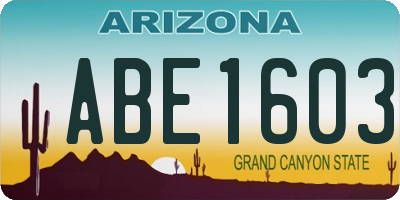 AZ license plate ABE1603
