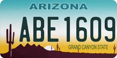 AZ license plate ABE1609