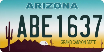 AZ license plate ABE1637