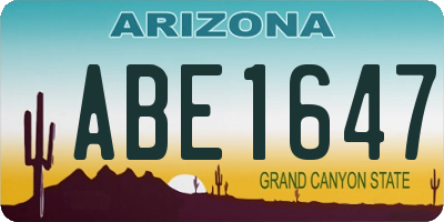 AZ license plate ABE1647