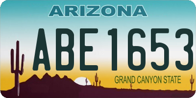 AZ license plate ABE1653
