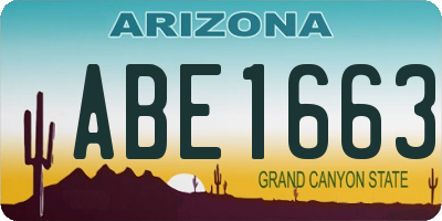 AZ license plate ABE1663
