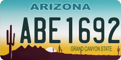 AZ license plate ABE1692