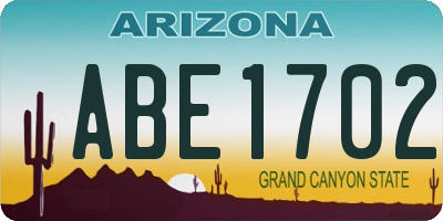 AZ license plate ABE1702