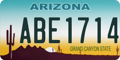AZ license plate ABE1714