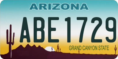 AZ license plate ABE1729
