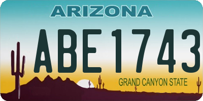 AZ license plate ABE1743