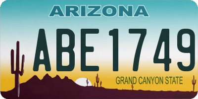 AZ license plate ABE1749