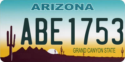 AZ license plate ABE1753