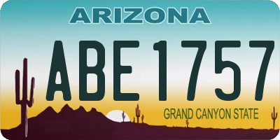 AZ license plate ABE1757
