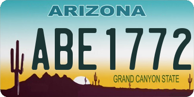 AZ license plate ABE1772