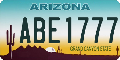AZ license plate ABE1777