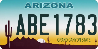 AZ license plate ABE1783