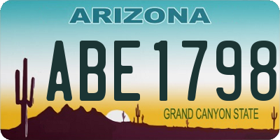 AZ license plate ABE1798