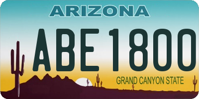 AZ license plate ABE1800