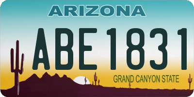 AZ license plate ABE1831