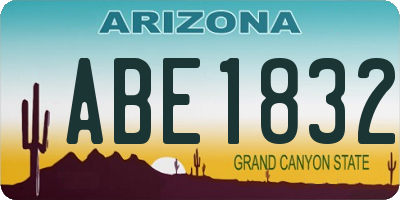 AZ license plate ABE1832