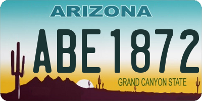 AZ license plate ABE1872