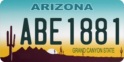 AZ license plate ABE1881