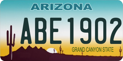 AZ license plate ABE1902