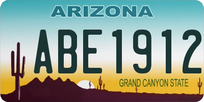 AZ license plate ABE1912