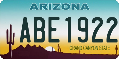 AZ license plate ABE1922