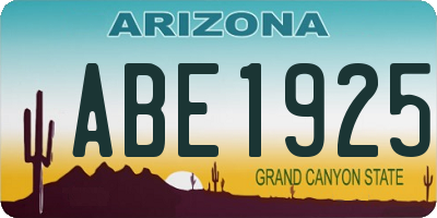 AZ license plate ABE1925