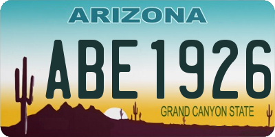 AZ license plate ABE1926