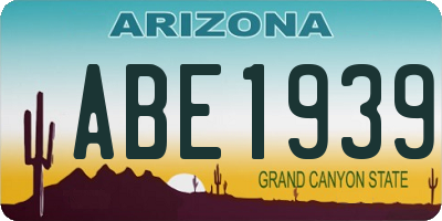AZ license plate ABE1939