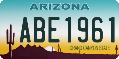 AZ license plate ABE1961