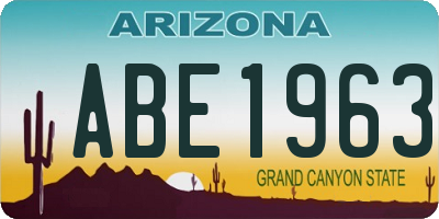 AZ license plate ABE1963