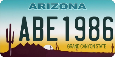 AZ license plate ABE1986