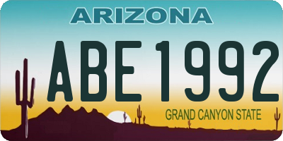 AZ license plate ABE1992