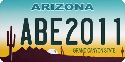 AZ license plate ABE2011