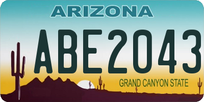 AZ license plate ABE2043