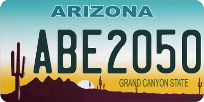 AZ license plate ABE2050
