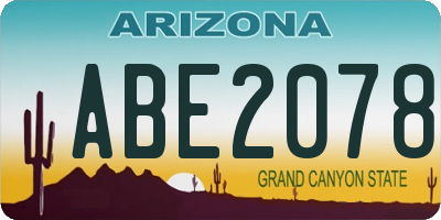 AZ license plate ABE2078
