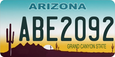 AZ license plate ABE2092